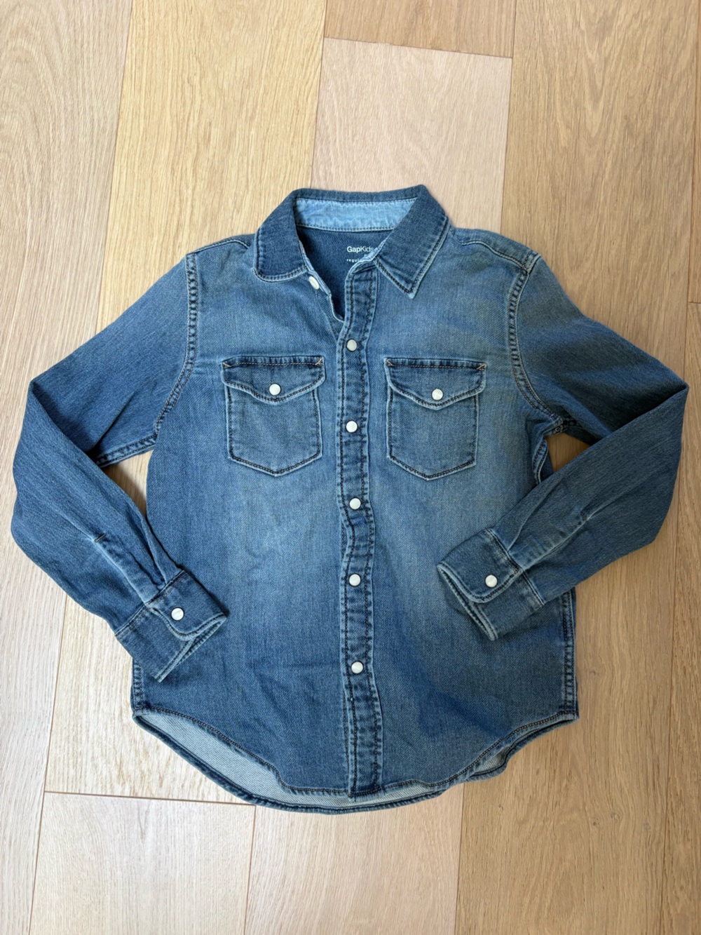 GAP Kids Denim Button-Front Shirt - Blue